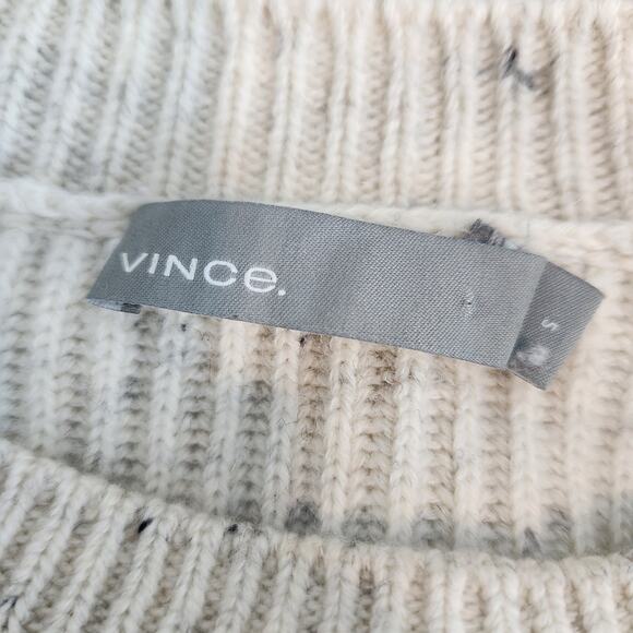 Vince Wool Cashmere Blend Flecked Panel Sweater Size Small - Picture 2 of 8